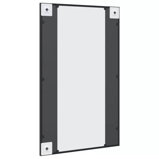 Fekete téglalap alakú vas fali tükör 50 x 80 cm