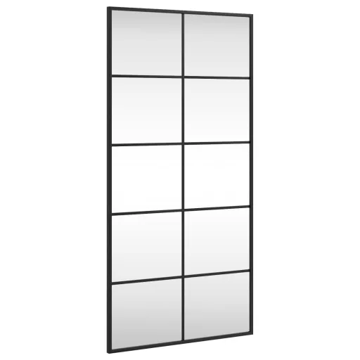 Fekete téglalap alakú vas fali tükör 50 x 100 cm