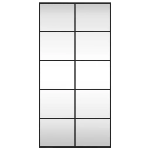 Fekete téglalap alakú vas fali tükör 50 x 100 cm