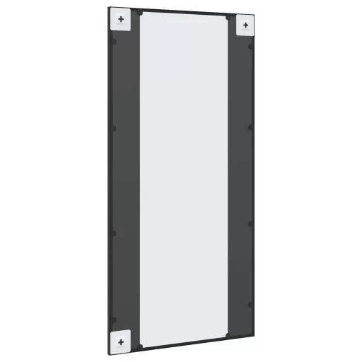 Fekete téglalap alakú vas fali tükör 50 x 100 cm