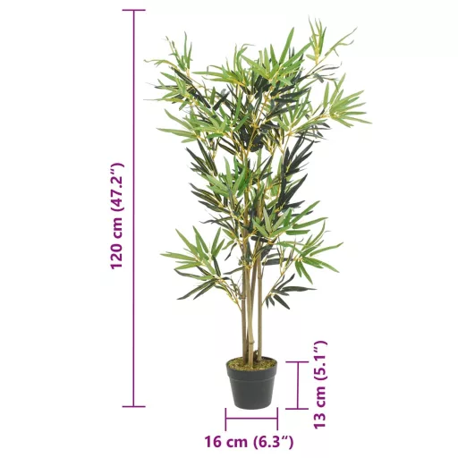 Zöld mű bambuszfa 552 levéllel 120 cm