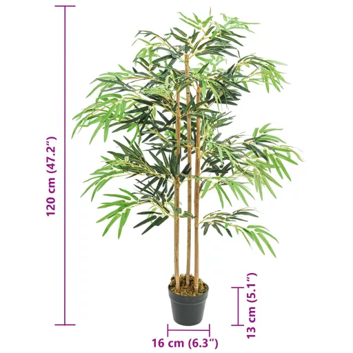 Zöld mű bambuszfa 730 levéllel 120 cm