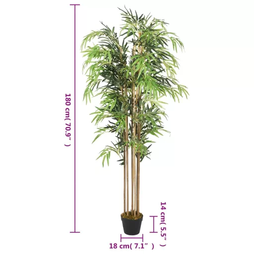 Zöld mű bambuszfa 1605 levéllel 180 cm