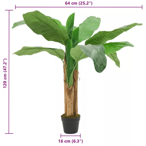 Zöld mű banánfa 9 levéllel 120 cm