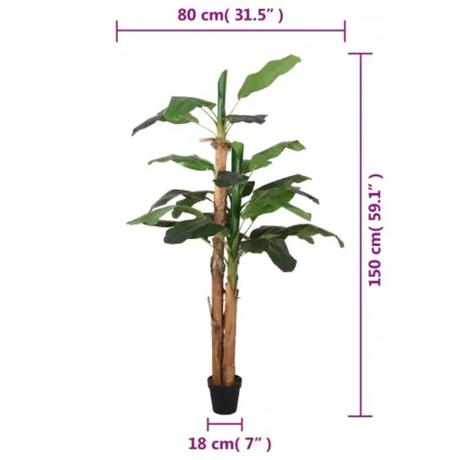 Zöld mű banánfa 18 levéllel 150 cm