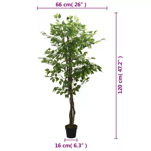 Zöld mű fikusz fa 630 levéllel 120 cm