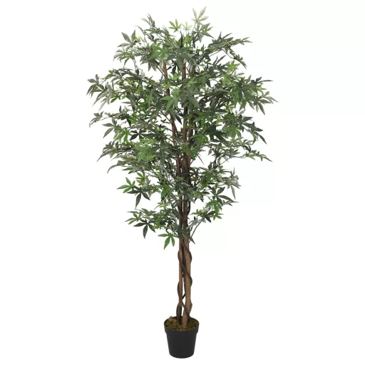 Zöld mű juharfa 336 levéllel 120 cm