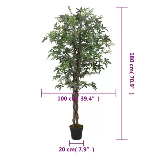 Zöld mű juharfa 672 levéllel 180 cm