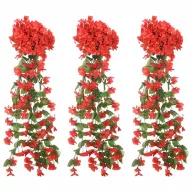 3 db piros virágfüzér 85 cm