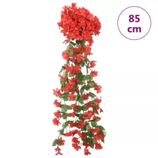 3 db piros virágfüzér 85 cm