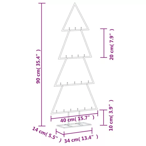 Fekete fém karácsonyfa dekorációhoz 90 cm