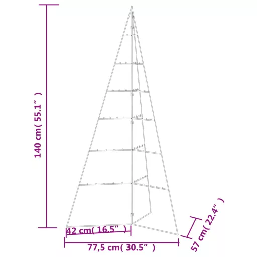 Fekete fém karácsonyfa dekorációhoz 140 cm