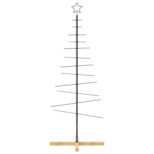 Fekete fém karácsonyfa alap dekorációhoz 150 cm