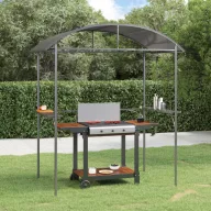  Antracit acél grillező pavilon oldalsó polcokkal 220x115x230 cm