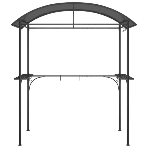 Antracit acél grillező pavilon oldalsó polcokkal 220x115x230 cm