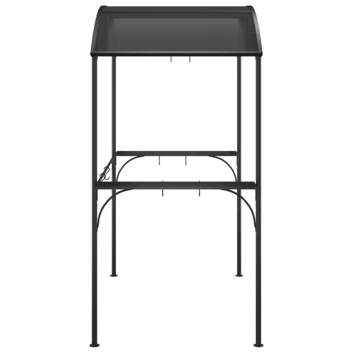 Antracit acél grillező pavilon oldalsó polcokkal 220x115x230 cm