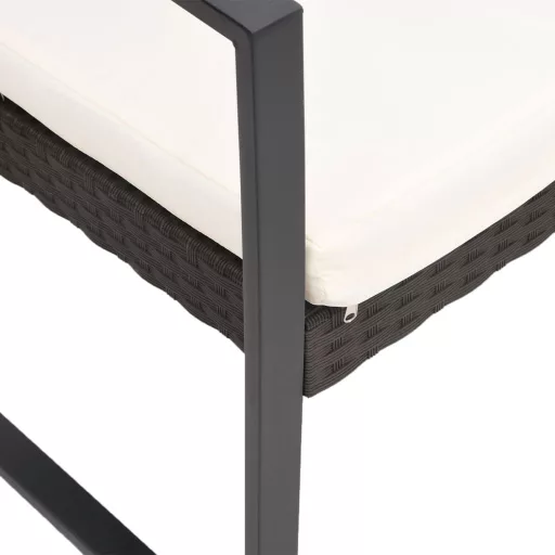2 db fekete polyrattan kerti étkezőszék