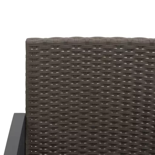 2 db fekete polyrattan kerti étkezőszék