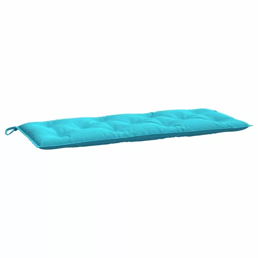 2 db türkizkék szövet kerti padpárna 120 x 50 x 7 cm