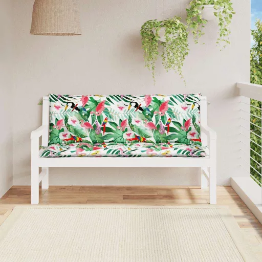 2 db színes szövet kerti padpárna 150 x 50 x 7 cm