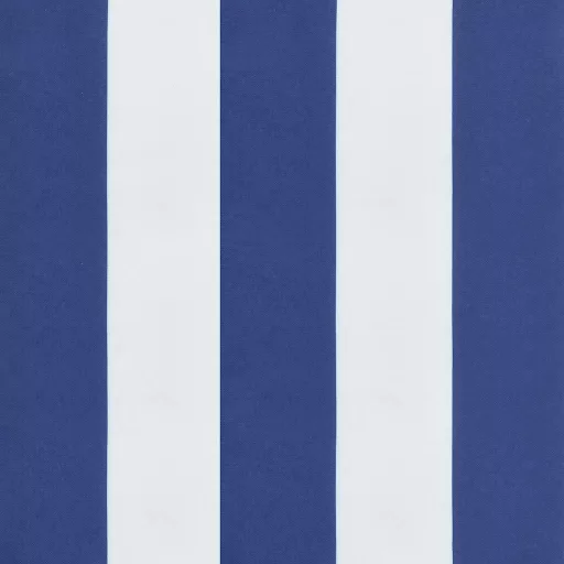 2 db kék és fehér csíkos szövet kerti padpárna 200 x 50 x 7 cm