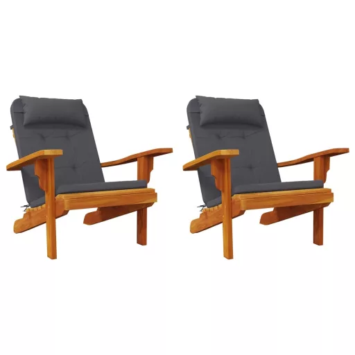 2 db antracitszürke oxford-szövet Adirondack-székpárna