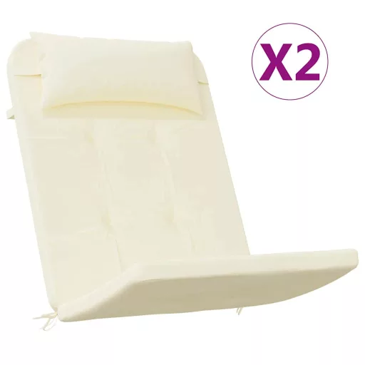 2 db krémszínű oxford-szövet Adirondack-székpárna