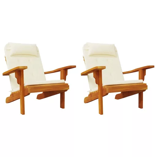 2 db krémszínű oxford-szövet Adirondack-székpárna