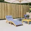 Kék/fehér csíkos oxford-szövet napozóágypárna 180x60x4 cm