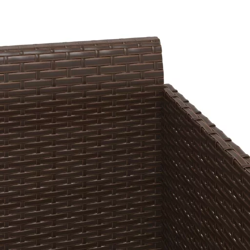 Barna polyrattan napozóágy párnával 182 x 118 x 63 cm