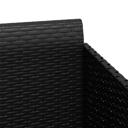 Fekete polyrattan napozóágy párnával 182 x 118 x 63 cm