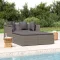 Szürke polyrattan napozóágy párnával 182 x 118 x 63 cm