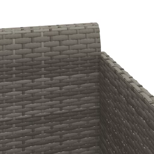 Szürke polyrattan napozóágy párnával 182 x 118 x 63 cm