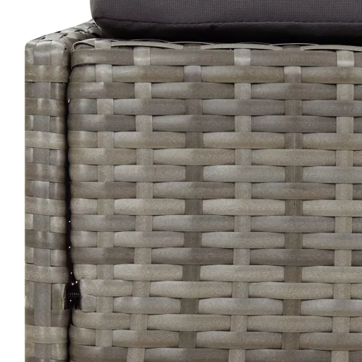 Szürke polyrattan napágy összecsukható tetővel 200x114x128 cm