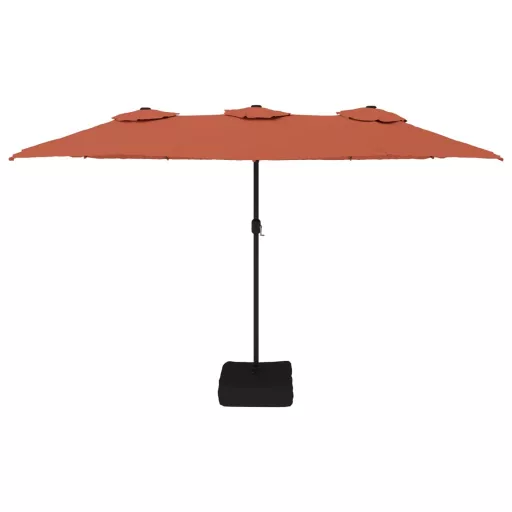 Terrakotta dupla tetős LED-es napernyő 449x265 cm
