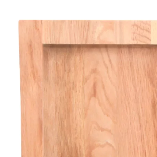 Világosbarna kezelt tömör tölgyfa fali polc 120 x 50 x (2-6) cm