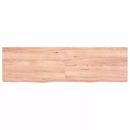 Világosbarna kezelt tömör tölgyfa fali polc 140 x 40 x (2-4) cm