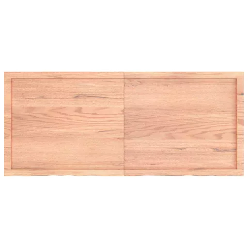 Világosbarna kezelt tömör tölgyfa fali polc 140 x 60 x (2-4) cm