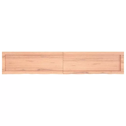Világosbarna kezelt tömör tölgyfa fali polc 160 x 30 x (2-4) cm