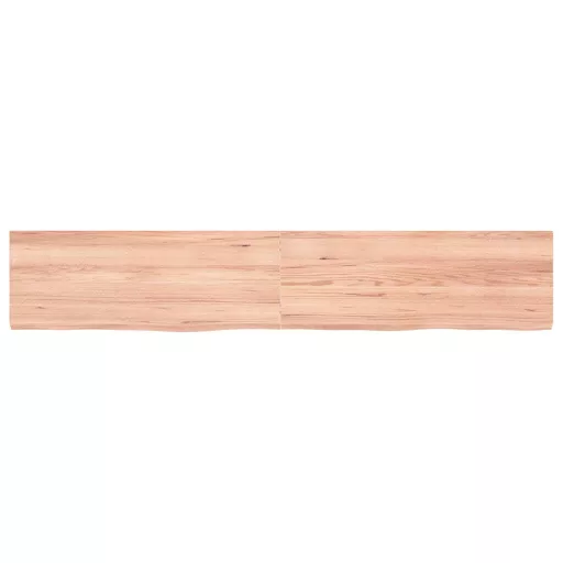 Világosbarna kezelt tömör tölgyfa fali polc 160 x 30 x (2-4) cm