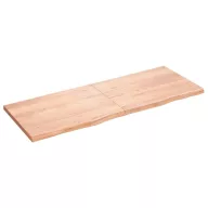   Világosbarna kezelt tömör tölgyfa fali polc 160 x 60 x (2-4) cm