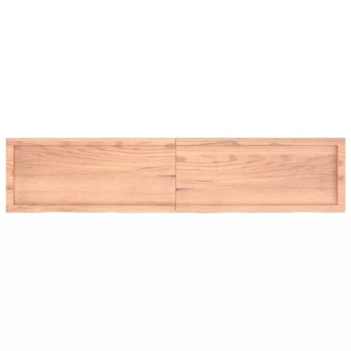 Világosbarna kezelt tömör tölgyfa fali polc 180 x 40 x (2-4) cm