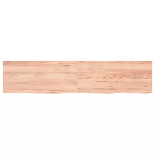 Világosbarna kezelt tömör tölgyfa fali polc 180 x 40 x (2-4) cm