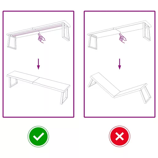 Világosbarna kezelt tömör tölgyfa fali polc 180 x 40 x (2-4) cm