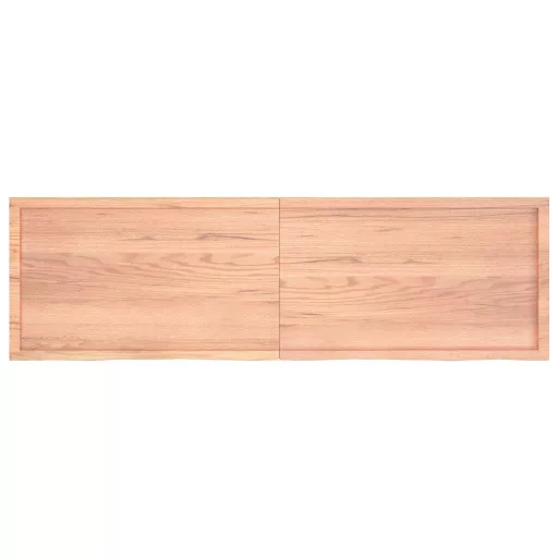 Világosbarna kezelt tömör tölgyfa fali polc 200 x 60 x (2-4) cm