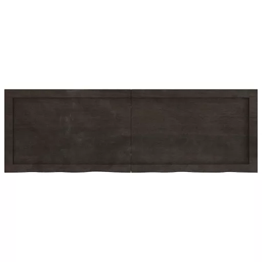 Sötétbarna kezelt tömör tölgyfa fali polc 120 x 40 x (2-6) cm