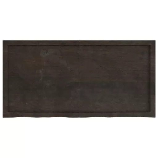 Sötétbarna kezelt tömör tölgyfa fali polc 120 x 60 x (2-6) cm