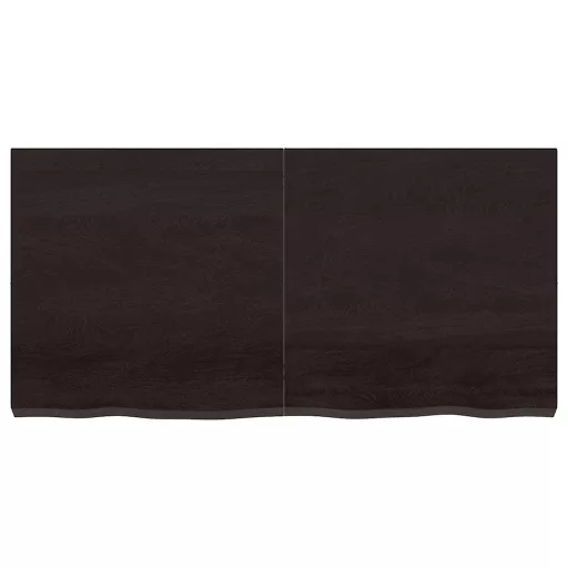 Sötétbarna kezelt tömör tölgyfa fali polc 120 x 60 x (2-6) cm