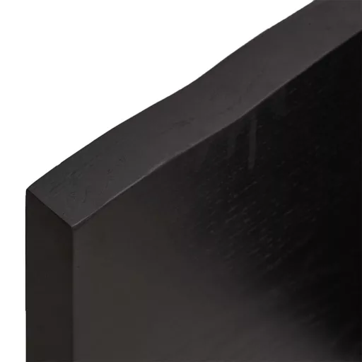 Sötétbarna kezelt tömör tölgyfa fali polc 140 x 50 x (2-4) cm