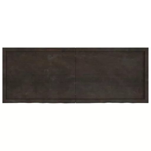 Sötétbarna kezelt tömör tölgyfa fali polc 160 x 60 x (2-6) cm